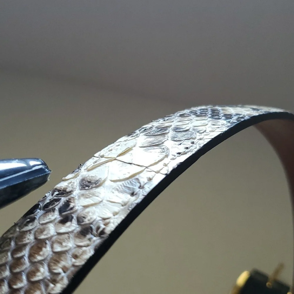 Snakeskin Genuine Leather Belt  sz 38 - Picture 12 of 13